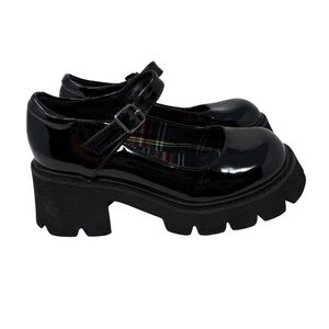 Black Chunky Mary Jane Shoes Woman's Size EU 36 Us Size 6